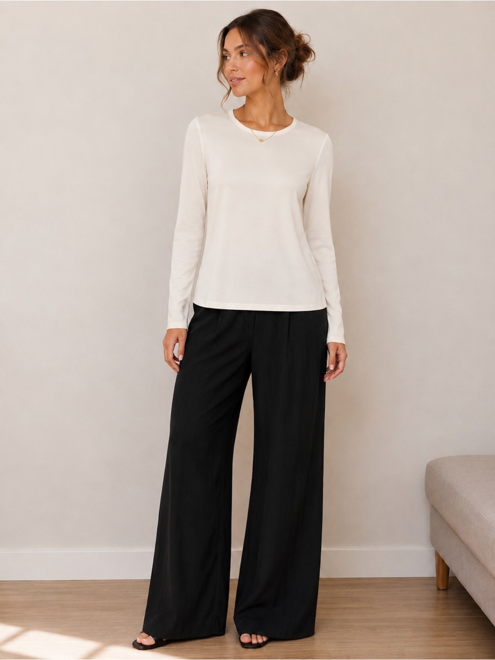 Ann Taylor ivory merino wool blend blouse Size Small